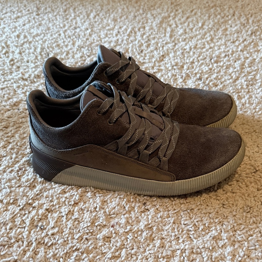 Sorel Women's Suede Athletic Lace-Up Sneakers in Dark Grey